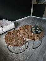 Wagonhout salontafels met glasplaten, Ophalen