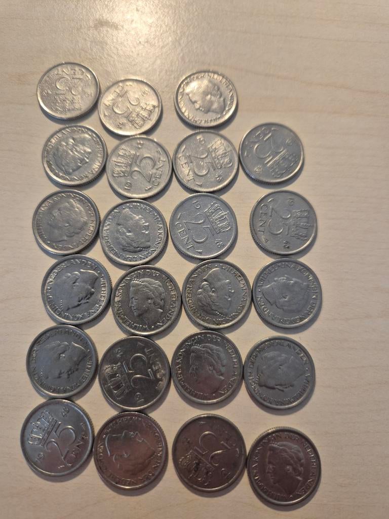 23 kwartjes 1948 Wilhelmina, Ophalen of Verzenden, Koningin Wilhelmina, 25 cent, Losse munt