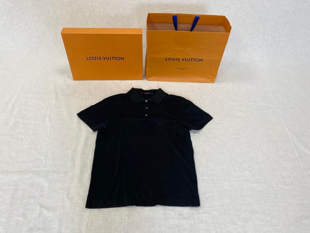 Louis Vuitton Damier Pocket Polo Black Size XS (1A8HBY), Verzenden, ., Zwart, Zo goed als nieuw