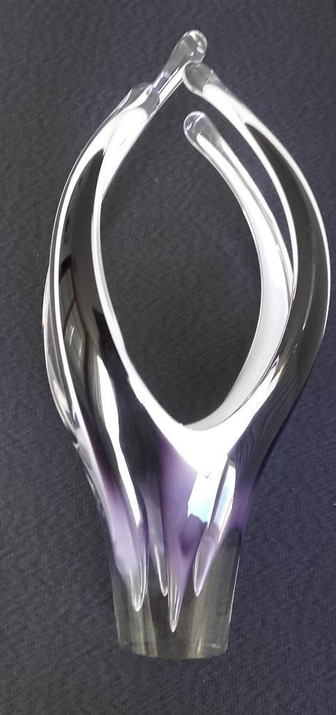 Coquille Flygsfors Paul Kedelv rare 4 armige vaas glas rare, Antiek en Kunst, Antiek | Glas en Kristal, Ophalen of Verzenden