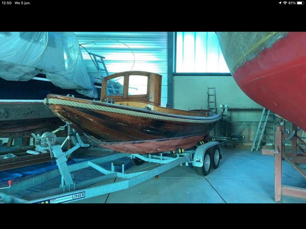 Helderse houten vlet, Watersport en Boten, Sloepen, Ophalen, 10 tot 30 pk, Gebruikt, Binnenboordmotor