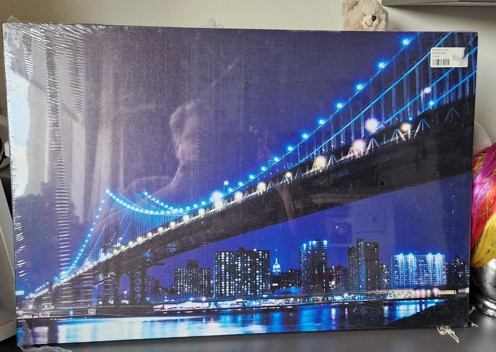 Schilderij brug met ledverlichting NIEUW, Ophalen, Overige typen, Nieuw, Minder dan 50 cm