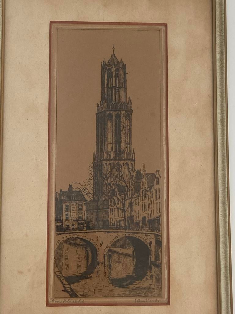 Ets Domkerk Utrecht - Jan Visser, Antiek en Kunst, Ophalen of Verzenden