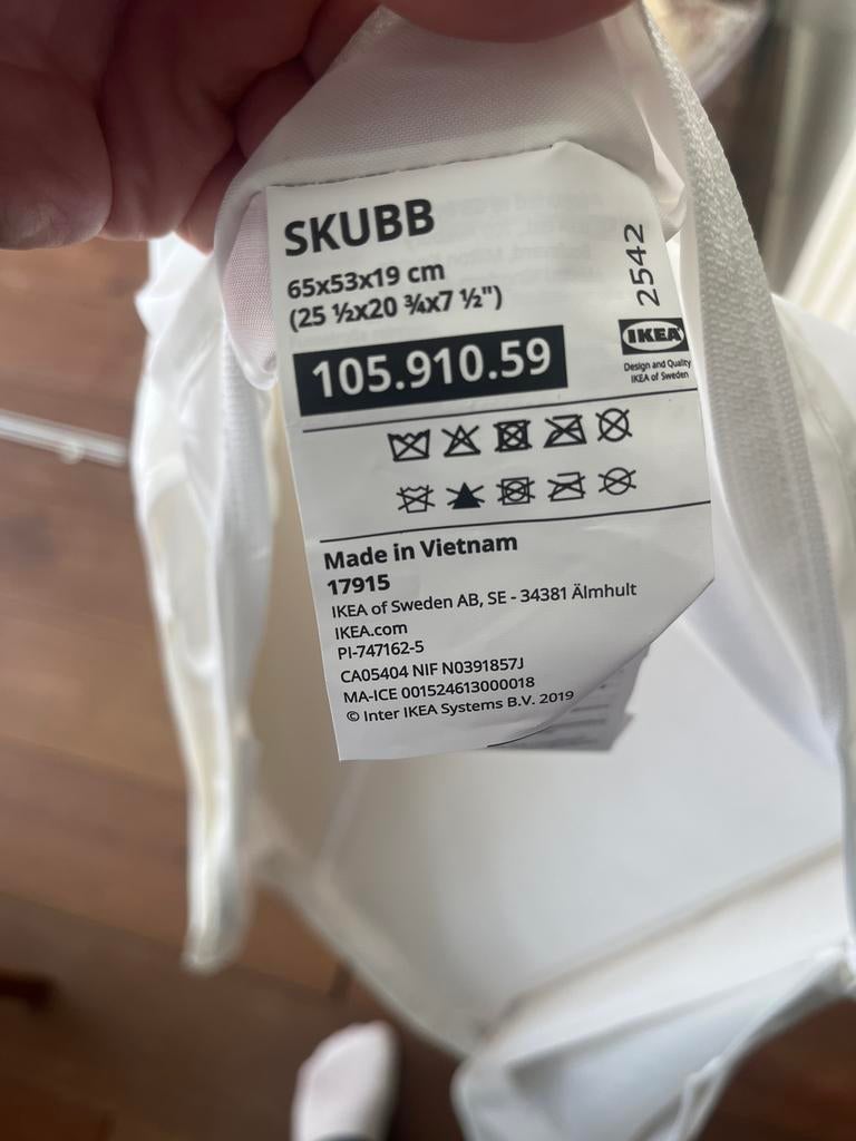 IKEA SKUBB opbergtas wit 65x53x19 cm, Huis en Inrichting, Ophalen, Overige materialen, Gebruikt, 50 tot 100 cm