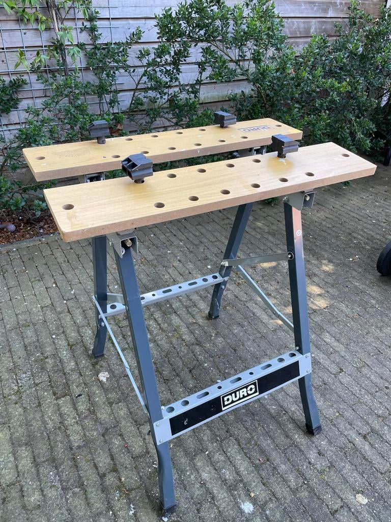 Duro werkbank - Zo goed als nieuw, Ophalen, Zo goed als nieuw, 70 tot 120 cm, Inklapbaar