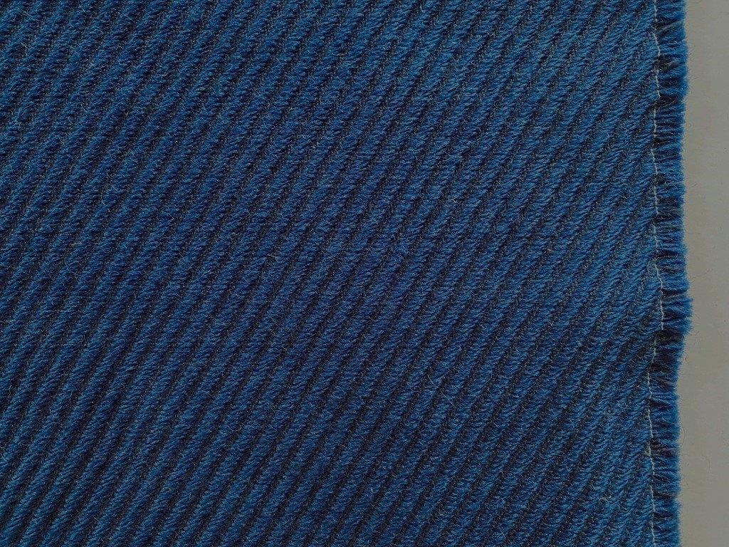 De Ploeg Toulouse 46/48 kobaltblauw+blauw restant meubelstof, Wol, Blauw, 120 cm of meer, Ophalen of Verzenden