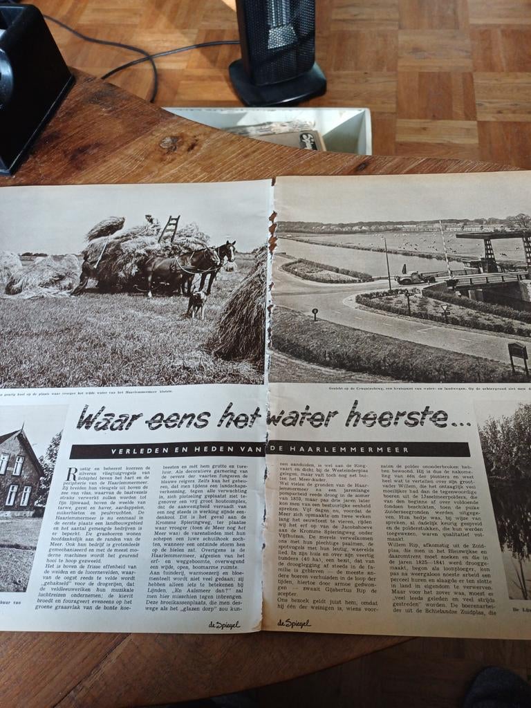 Artikel over Haarlemmermeer 1955, Verzamelen, Tijdschriften, Kranten en Knipsels, Ophalen of Verzenden, 1940 tot 1960, Knipsel(s)
