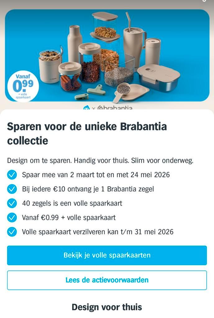 AH Brabantia spaarzegels / spaarkaarten, Hobby en Vrije tijd, Spaarzegeltjes, Ophalen of Verzenden