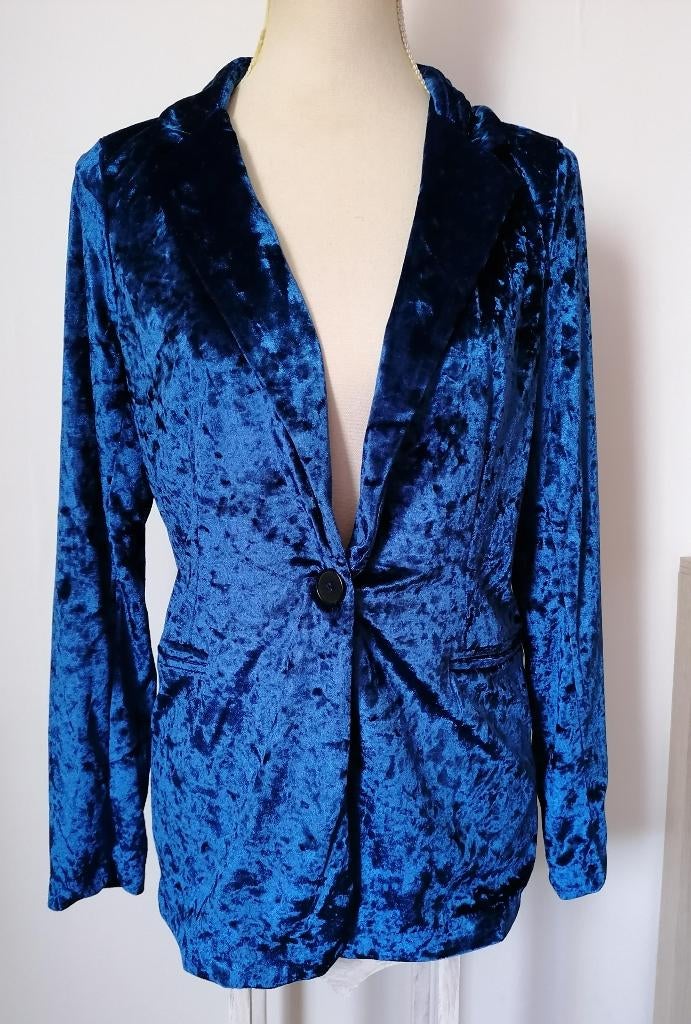 LEUK kobaltblauw fluweel jasje mt. S/M, Blauw, Nieuw, Ophalen of Verzenden, Jasje