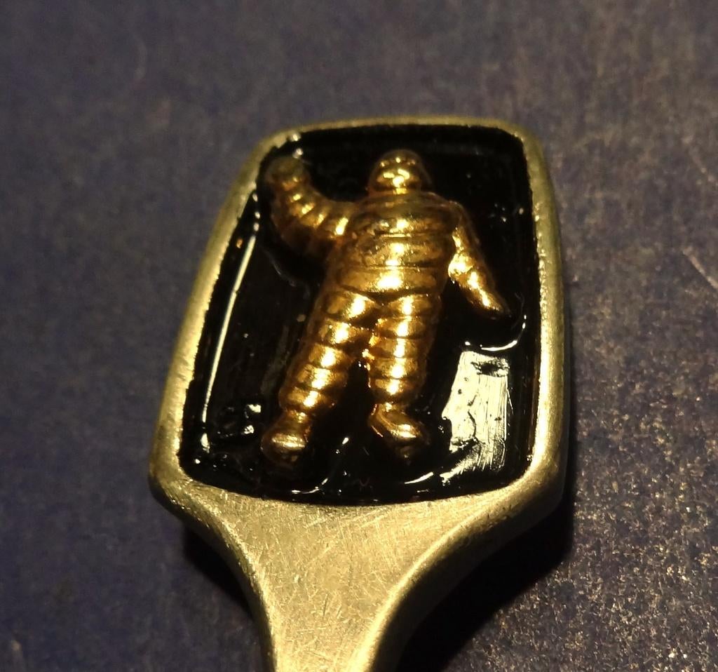Michelin Goud kleurige Pop Thee Lepel, Verzenden, Gebruikt, Auto's