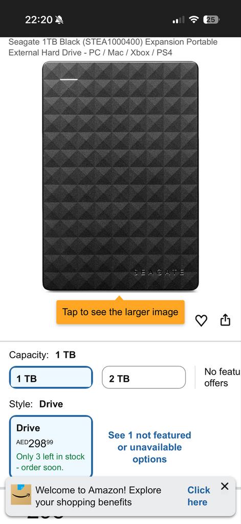 Seagate Expansion Portable 1TB Externe Harde Schijf USB 3.0, Server, HDD, Nieuw, Ophalen of Verzenden