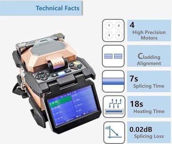 QIIRUN Fiber Optic Fusion Splicer 6481B, Doe-het-zelf en Verbouw, Gereedschap | Lasapparaten, Ophalen of Verzenden, Nieuw, Overige typen