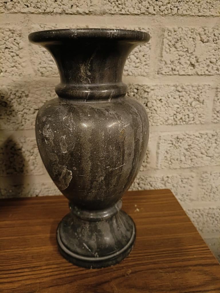 Grijze matte granieten vaas, 30 cm hoog, Ophalen