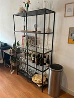 IKEA stellingkast staal en glas, Ophalen of Verzenden, Zo goed als nieuw