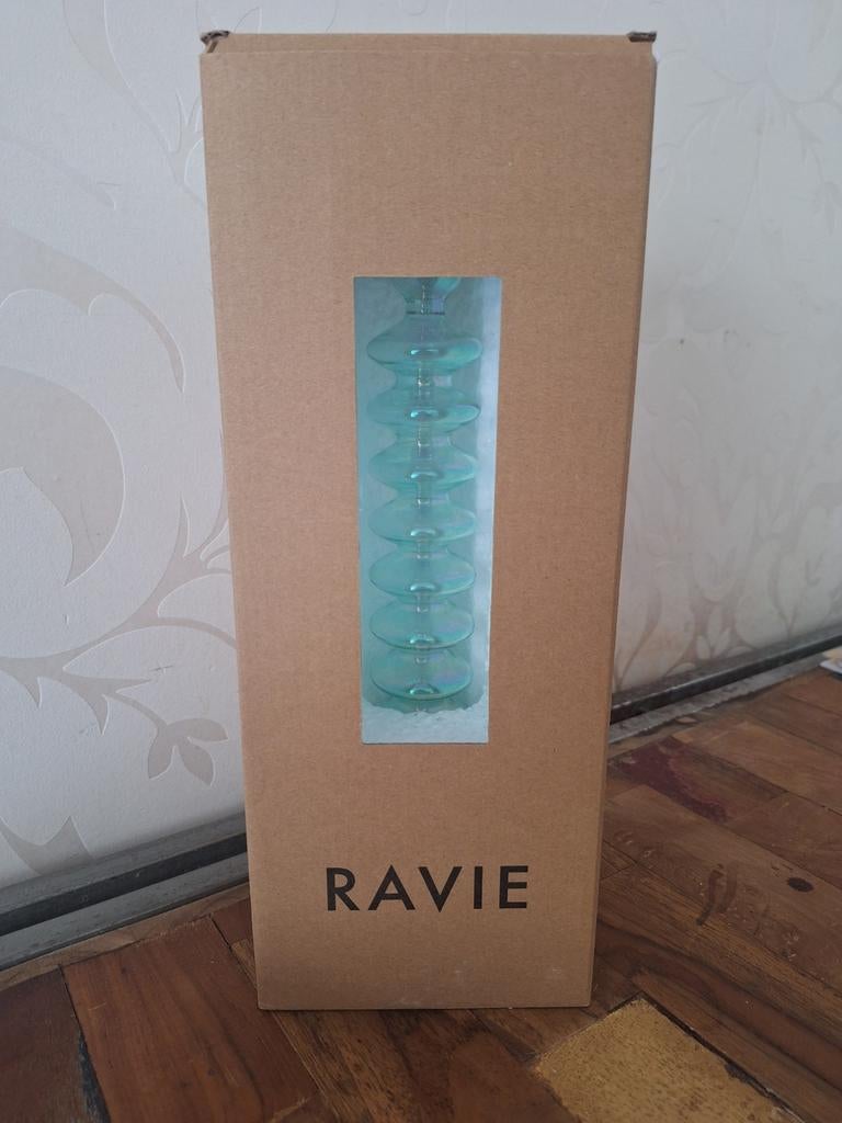 Glazen groene kandelaar Ravie, Overige materialen, 25 tot 50 cm, Nieuw, Ophalen of Verzenden