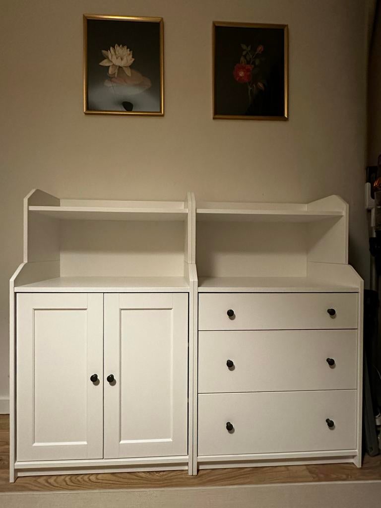 IKEA HAUGA kast + ladekast set - (139x46x116 cm), Huis en Inrichting, Kasten | Ladekasten, 100 tot 150 cm, Zo goed als nieuw, 3 of 4 laden
