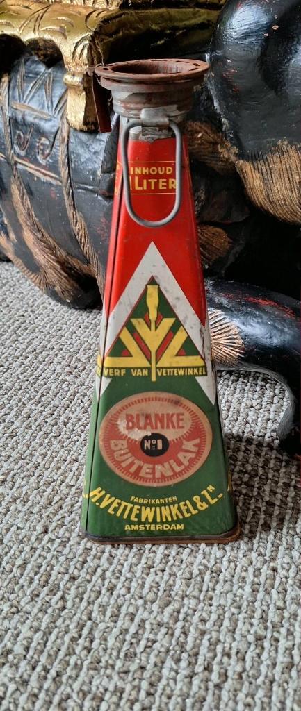 Vintage blik van de verfproducent H. Vettewinkel & Zonen., Verzamelen, Blikken, Gebruikt, Overige, Overige merken, Ophalen of Verzenden