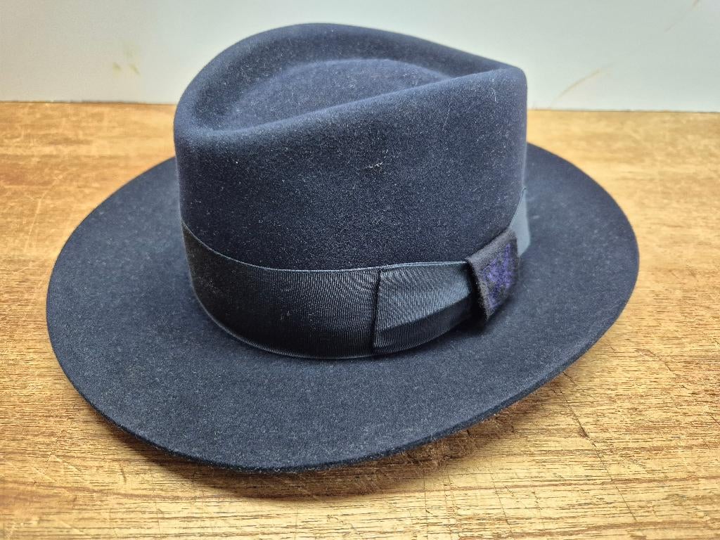 Mayser vilten hoed top! Blauw, maat 56, Ophalen of Verzenden, Hoed, Mayser, 57 cm (M, 7⅛ inch) of minder