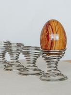 Vintage zilverkleurige spiraal eierdopjes, set van 4, Ophalen of Verzenden