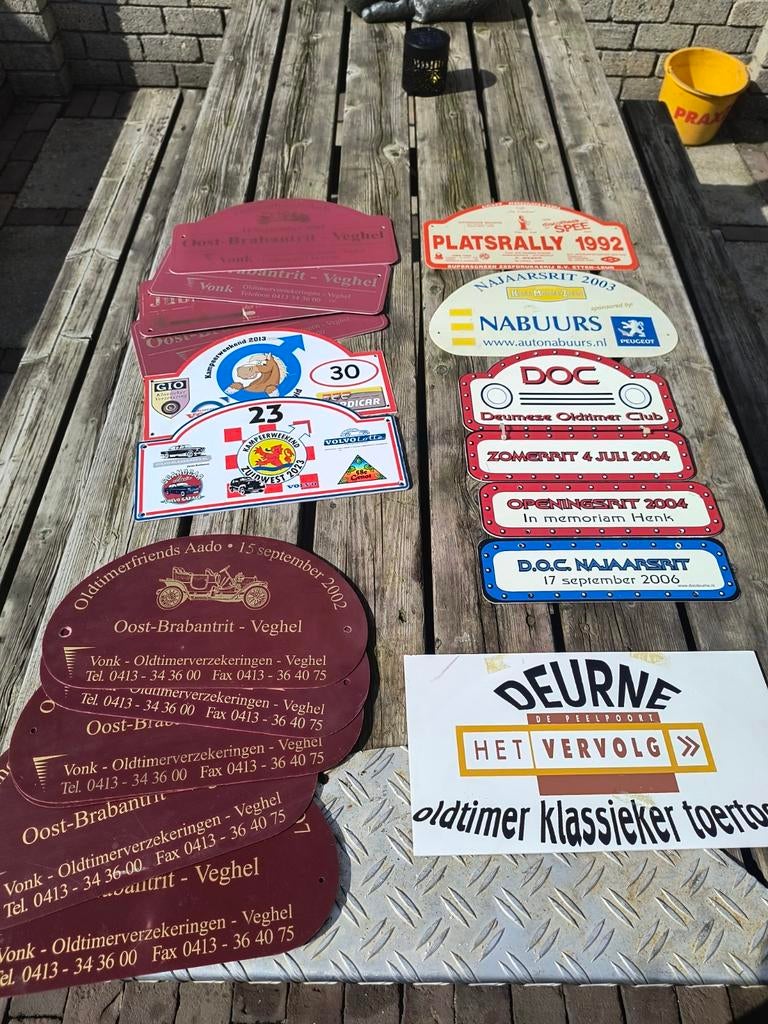 Toertocht auto schildjes, Ophalen of Verzenden, Gebruikt, Auto's