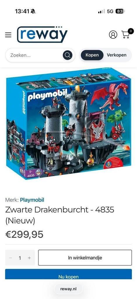 Playmobil Zwarte Drakenburcht 4835 & Kerker 5089, Kinderen en Baby's, Speelgoed | Playmobil, Ophalen of Verzenden, Gebruikt, Complete set