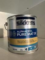 Nieuwe Sikkens Alphacryl Pure Mat SF muurverf wit 2,5 liter, Ophalen, Wit, Nieuw, Verf
