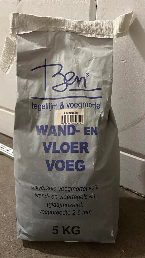 Ben Tegellijm & Voegmortel - Zilvergrijs 2x 5KG, Ophalen, Overige materialen, Overige typen, Nieuw