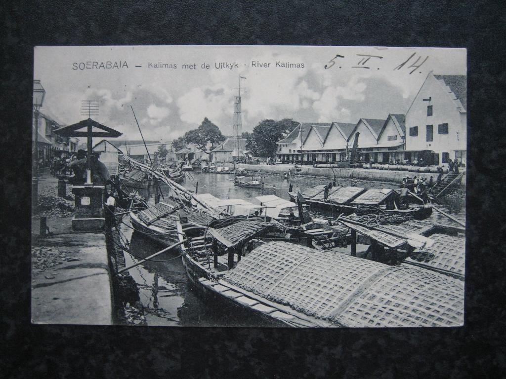 NEDERLANDSCH INDIE Soerabaja  Kalimas 1914 zegel 110 EF, Ophalen of Verzenden, Voor 1920, Buiten Europa