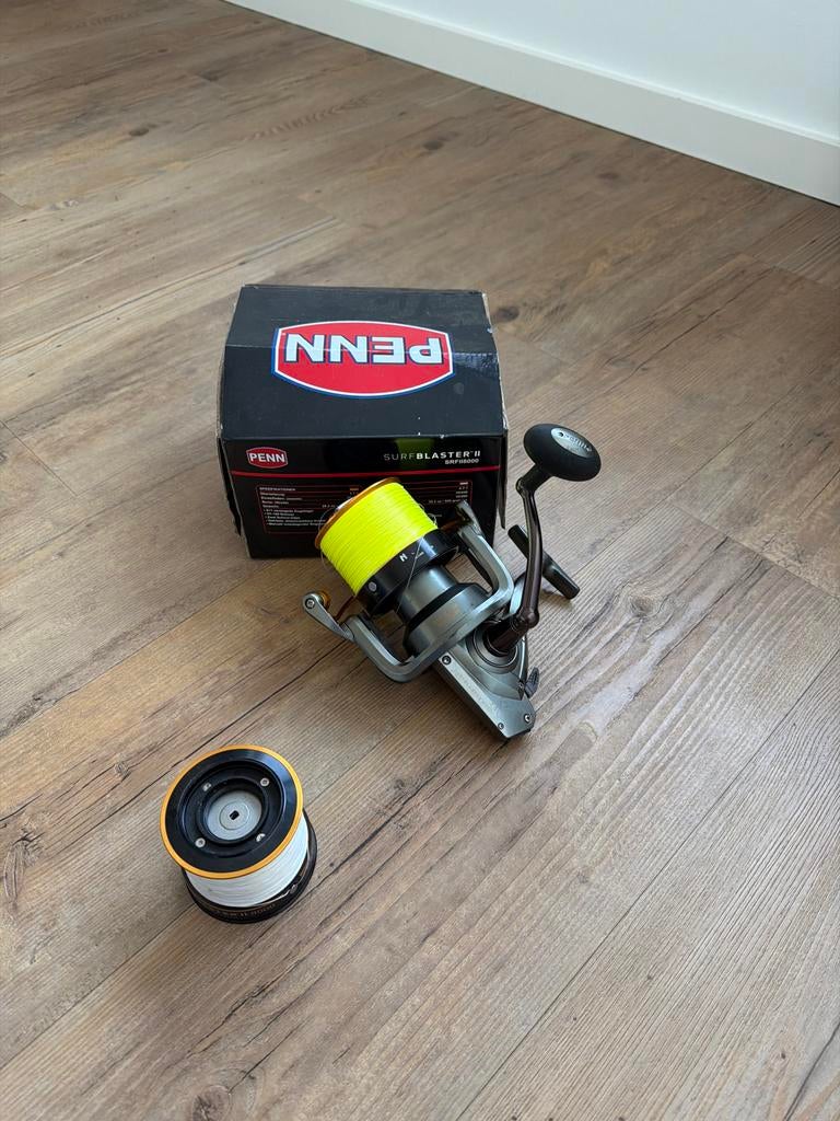 Zeevismolen Penn Surfblaster 2 8000 serie, Ophalen of Verzenden, Zo goed als nieuw, Molen