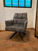 Draai fauteuil Dinand, velvet groen (SHOWMODEL), Minder dan 75 cm, Nieuw, Ophalen of Verzenden, Stof