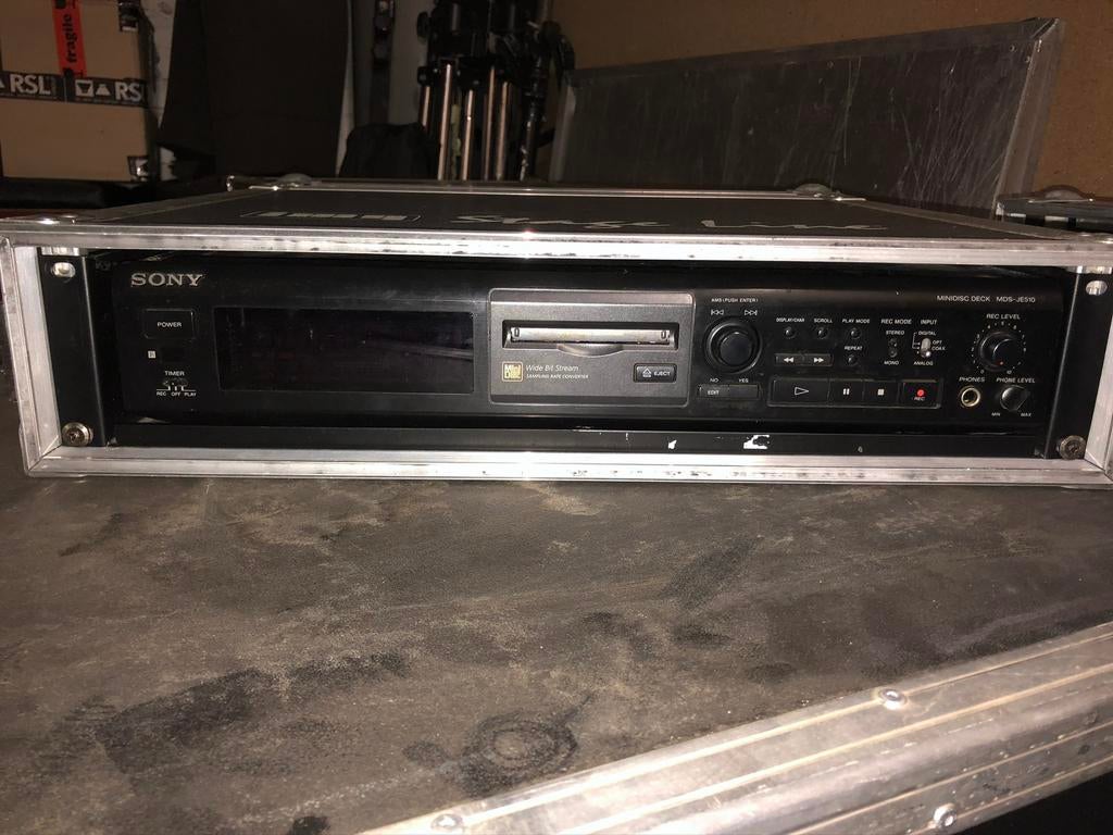 Sony MDS-JE510 MiniDisc Deck in Flightcase, Audio, Tv en Foto, Professionele Audio-, Tv- en Video-apparatuur, Gebruikt, Ophalen of Verzenden