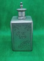 Antiek tinnen heupflesje met inscriptie 1817, Ophalen of Verzenden