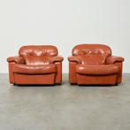 Vintage jaren 70 leren design fauteuils midcentury 60s 70s, Huis en Inrichting, Fauteuils, Ophalen, Nvt, Nvt, Nvt