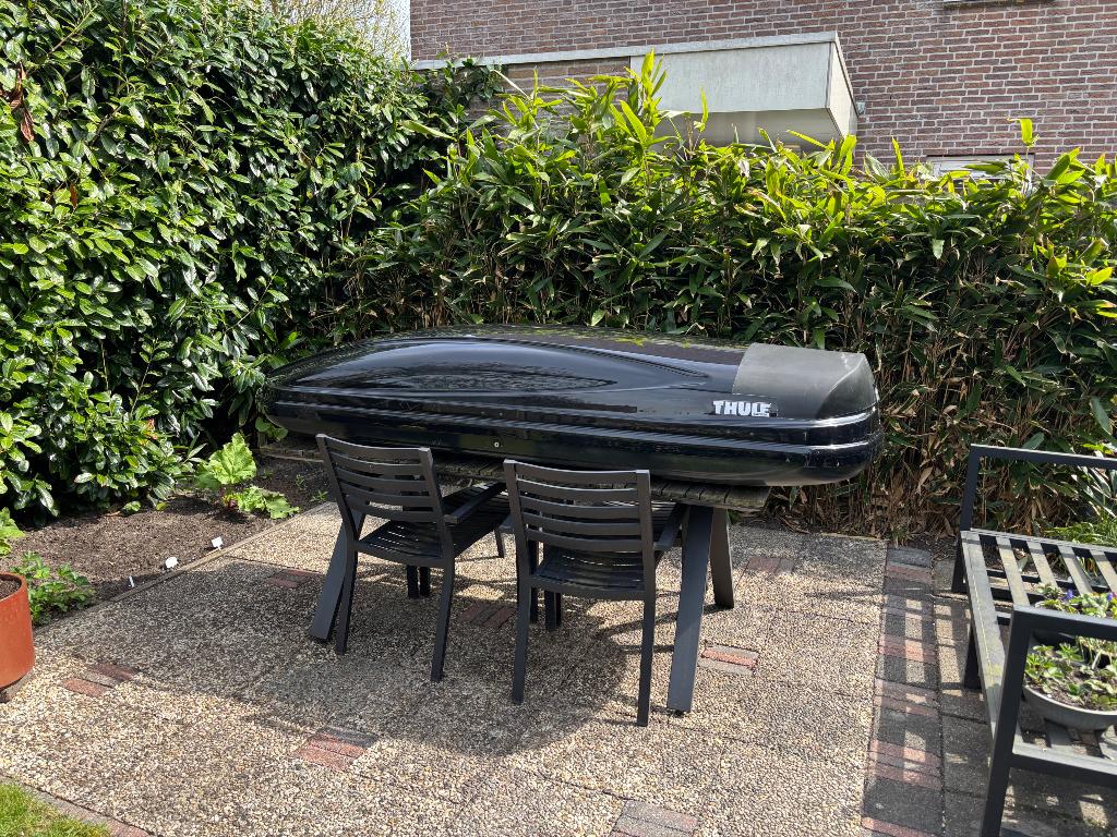 Dakkoffer grote Thule, Ophalen, Gebruikt