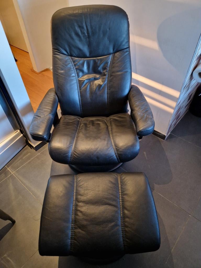 Stressless fauteuil met voetensteun, Ophalen, Zo goed als nieuw, 75 tot 100 cm, 50 tot 75 cm