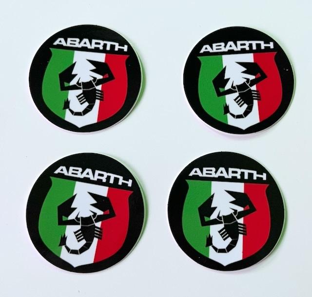 ABARTH ital vlag  velg logo merk embleem stickers 5CM ., Ophalen of Verzenden