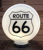 Glazen Route 66 dubbelzijdige globe benzine pomp decoratie, Verzamelen, Gebruiksvoorwerp, Ophalen of Verzenden, Zo goed als nieuw