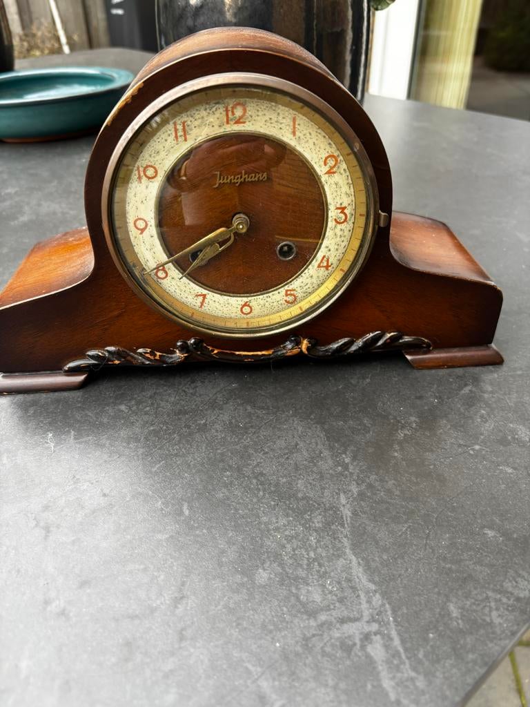 Nette antieke Junghans pendule, werkt perfect, Ophalen of Verzenden