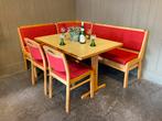 Echte Duitse eethoek Oostenrijkse zithoek eiken hoekset, Ophalen, Inclusief barstoelen, Zo goed als nieuw, Nvt