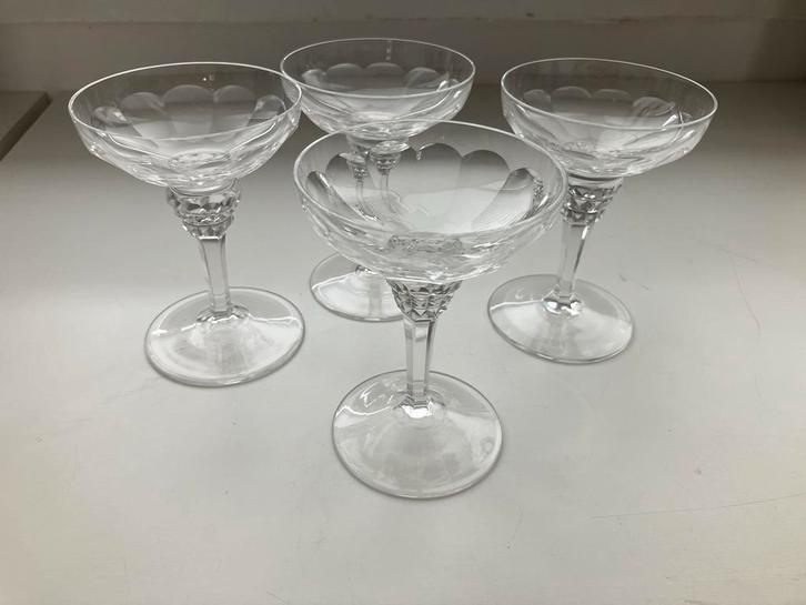 4x Jan Eisenloeffel Kristal likeur coupes glazen Kristalunie, Antiek en Kunst, Antiek | Glas en Kristal, Ophalen of Verzenden