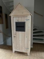 Kledingkast strandhuisje, 100 tot 150 cm, Zo goed als nieuw, Grenenhout, 25 tot 50 cm