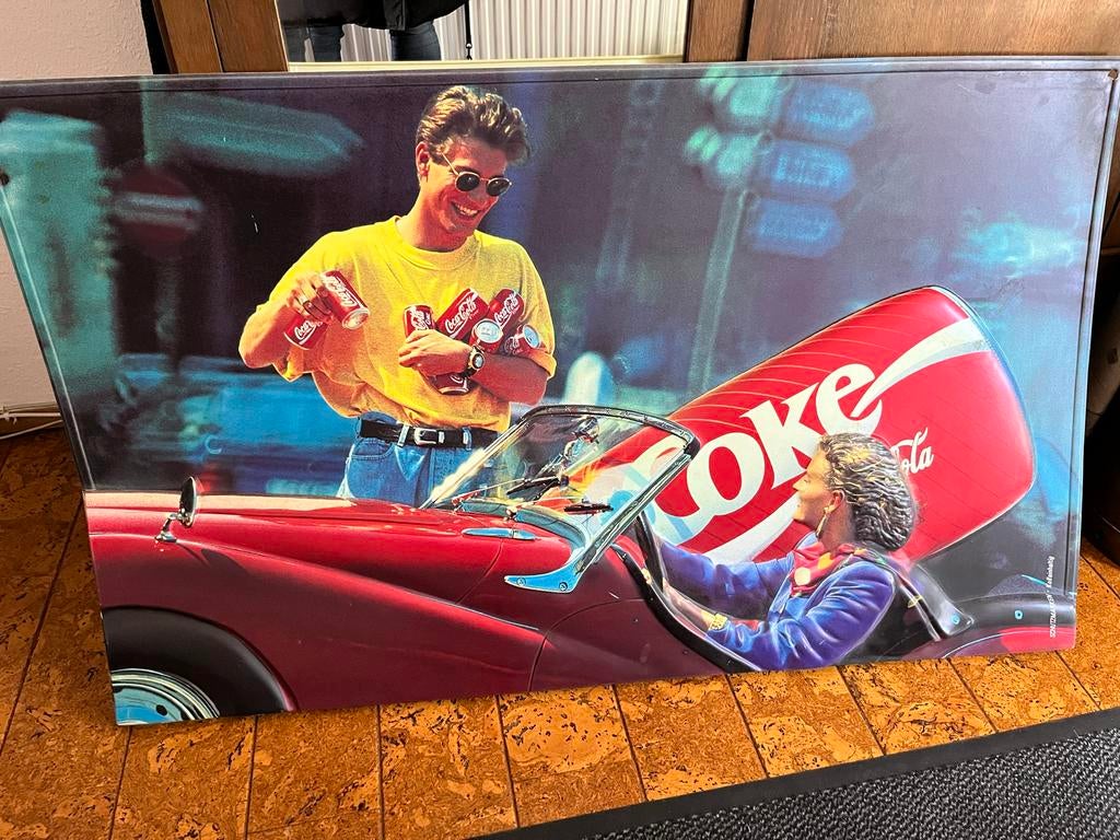 Coca-Cola 3D bord jaren 80, Verzamelen, Ophalen, Gebruikt, Reclamebord