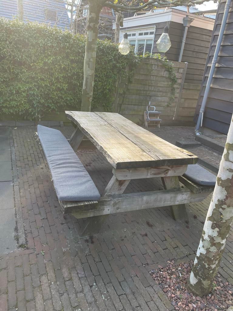 Houten picknicktafel, Tuin en Terras, Picknicktafels, Ophalen, Gebruikt, Rechthoekig, Hout