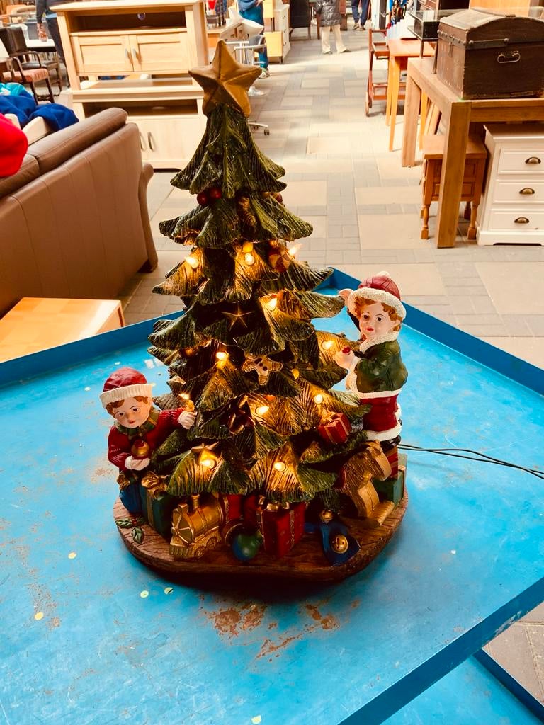 Vintage kerstboom decoratie met verlichting, Diversen, Kerst, Ophalen of Verzenden, Zo goed als nieuw