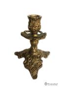 Antiek brocante kandelaar koper barok - goud, Antiek en Kunst, Antiek | Kandelaars, Ophalen of Verzenden, Koper of Brons