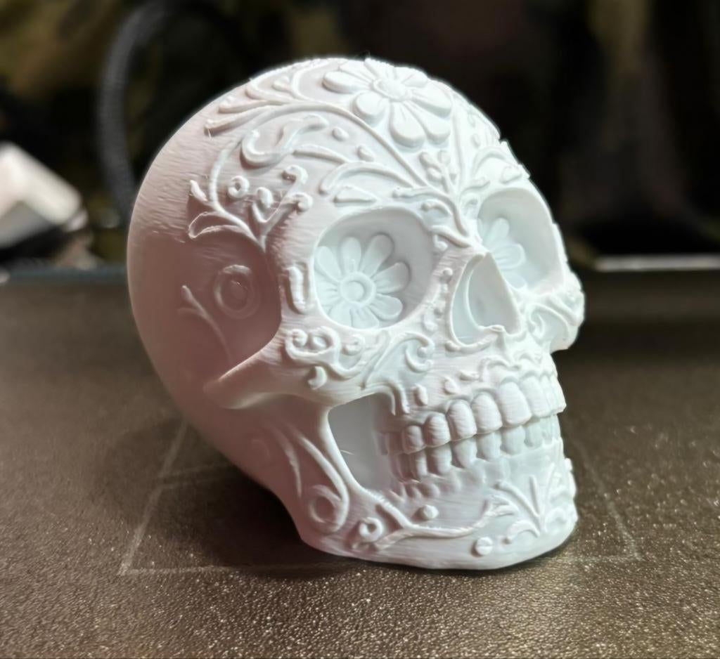 Witte Sugar Skull beeldje, Sieraden, Tassen en Uiterlijk, Ringen, Nieuw, Dame, Wit, Ophalen of Verzenden