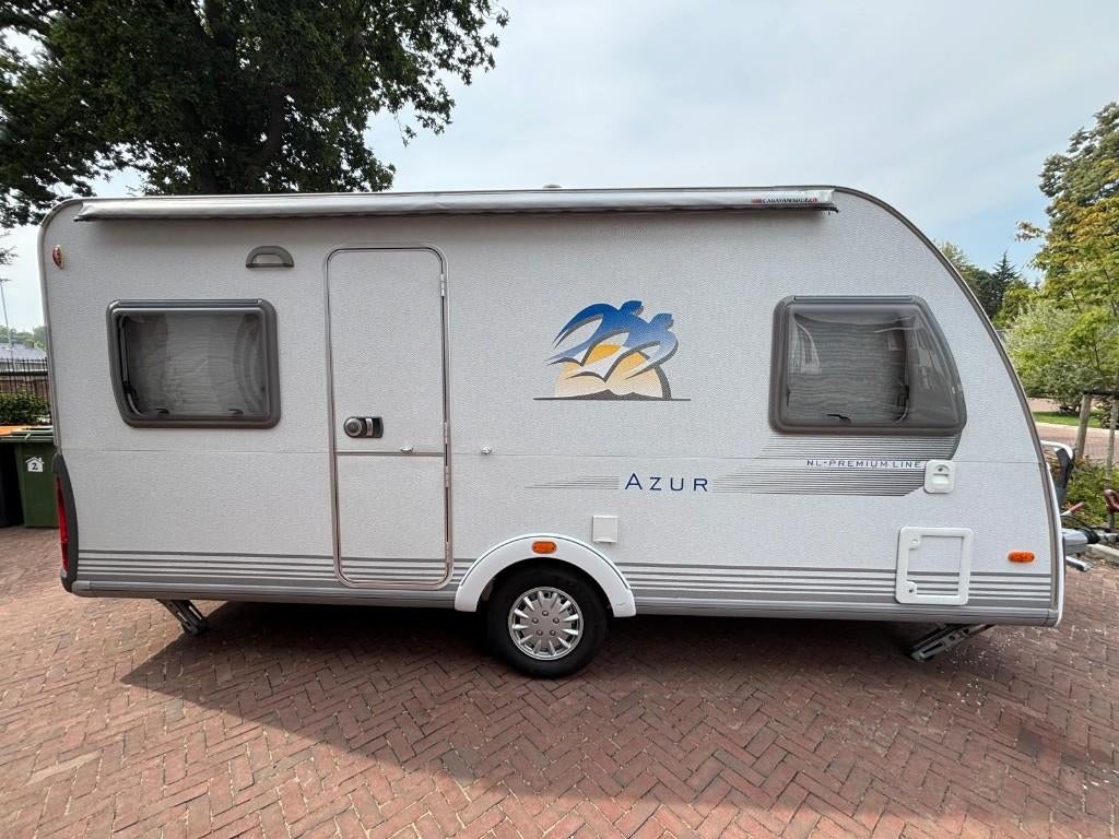 KNAUS 450 FU Azur met Isabella voortent, Caravans en Kamperen, Caravans, Rondzit, Frans bed, Particulier, Ringverwarming