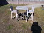Leuke stevige bistro set met 2 hoge stoelen., Ophalen, 100 tot 150 cm, Vierkant, Tot twee personen