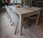 Massief eiken eettafel en salontafel set, Huis en Inrichting, Ophalen, 100 tot 150 cm, Zo goed als nieuw, Vijf personen of meer