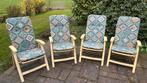 4 stuks verstelbare Hartman Prestige tuinstoelen met kussens, Ophalen of Verzenden, Gebruikt, Kunststof
